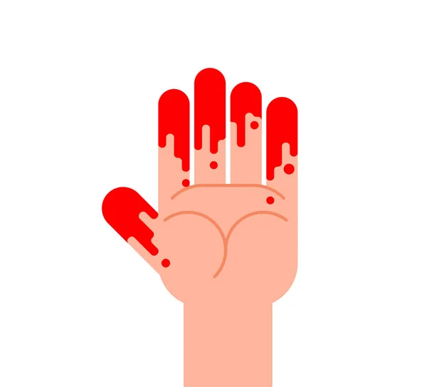 Ruku Ruce Krví Krev Prstech Vektorová Ilustrace — Stockový vektor