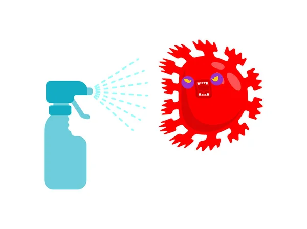Sanitize Antiseptic Spray Disinfection Coronavirus Cleaning Disinfect Virus Covid — Stock Vector