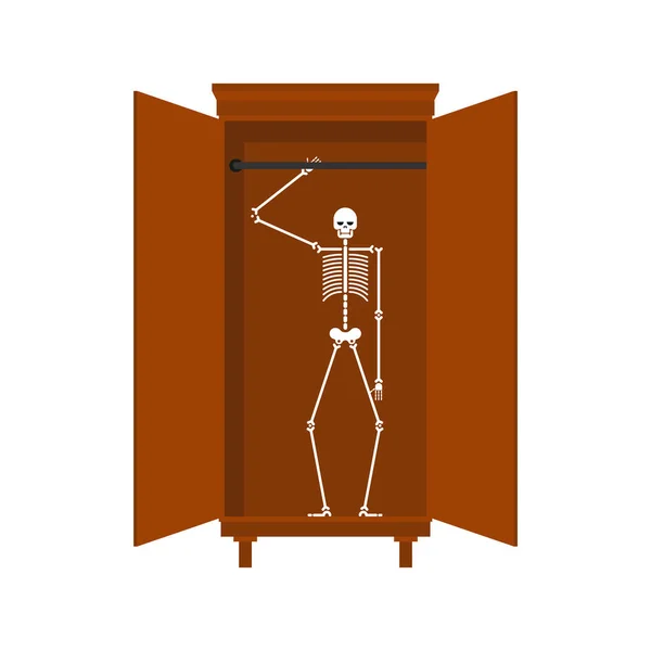 Skelet Kast Geïsoleerd Illustratie Voor Een Engelse Prover — Stockvector