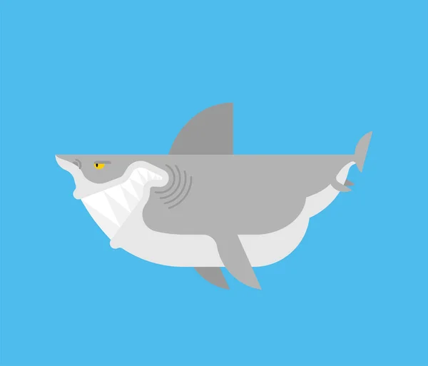 Shark Dessin Animé Isolé Prédateur Des Animaux Marins Illustration Vectorielle — Image vectorielle