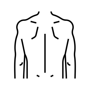 İnsan sırt ikonu çizgisel çizimi. vektör çizimi
