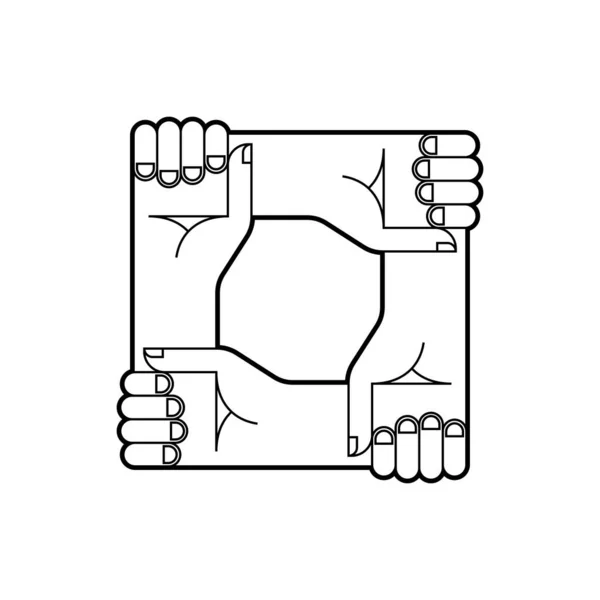 Händchen Haltend Teamarbeit Anmelden Oder Sich Gegenseitig Unterstützen — Stockvektor