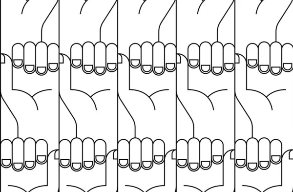 Fist Mönster Sömlöst Symbol För Frihet Och Kamp Bakgrund — Stock vektor