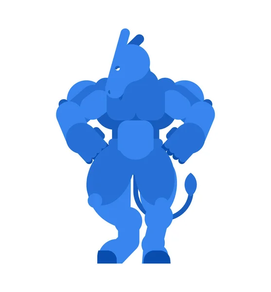 Parti Démocrate Âne Fort Bleu États Unis Bodybuilder Animal Bête — Image vectorielle