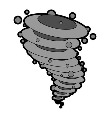 Kasırga izole edildi. Girdap vektör çizimi. Kazanma kasırgası
