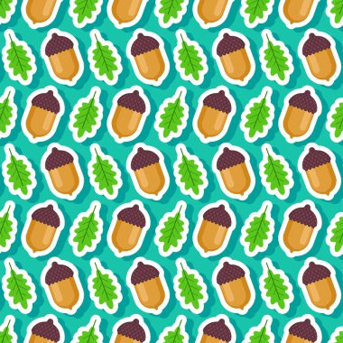 Meşe palamudu izi yok. Meşe ağacının meyvesi. Bebek kumaşı süsü.