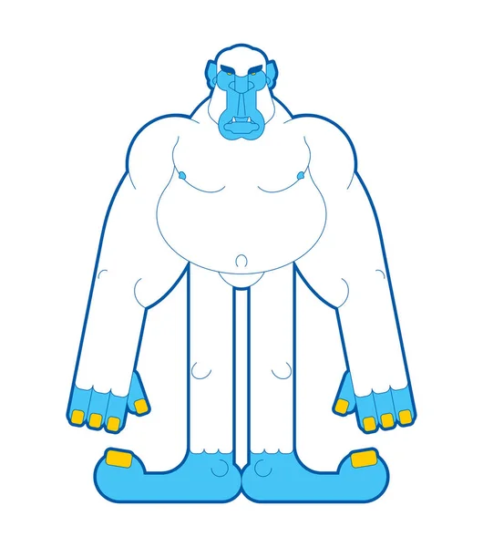 Yeti Aislado Bigfoot Abominable Muñeco Nieve Ilustración Vectorial — Vector de stock