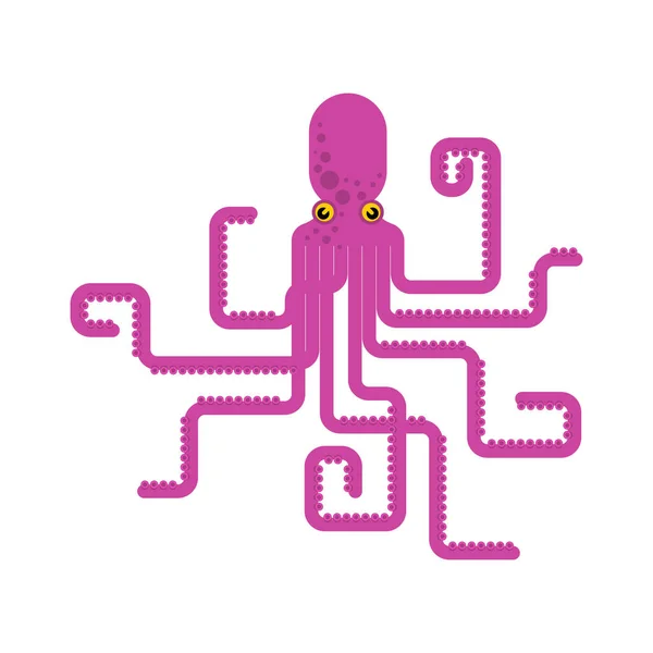 Octopus Izolován Vektorová Ilustrace Ďábla Drůbeží Fialová — Stockový vektor