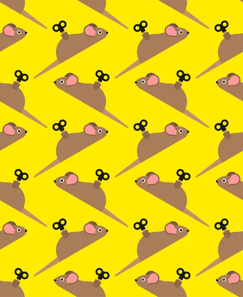 玩具鼠标图案无缝 婴儿织物 — 图库矢量图片