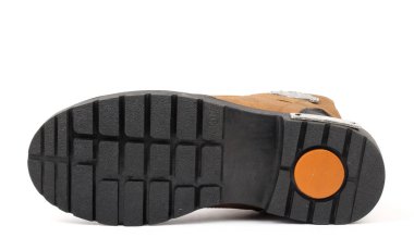 Ayakkabı tabanı beyaz arka plan üzerinde kış