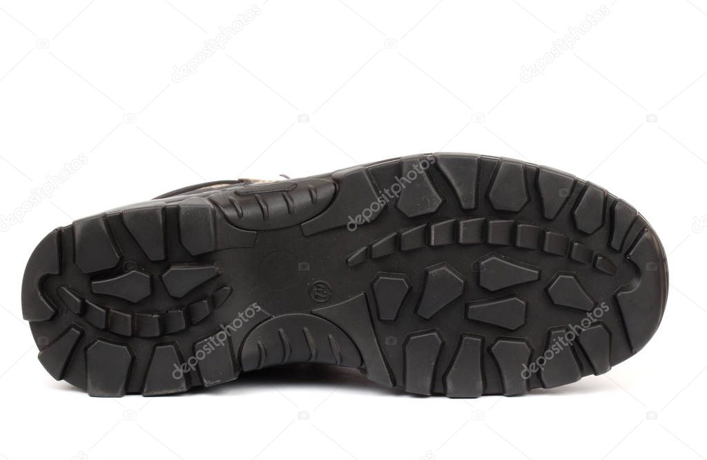 winter shoes soles on white background