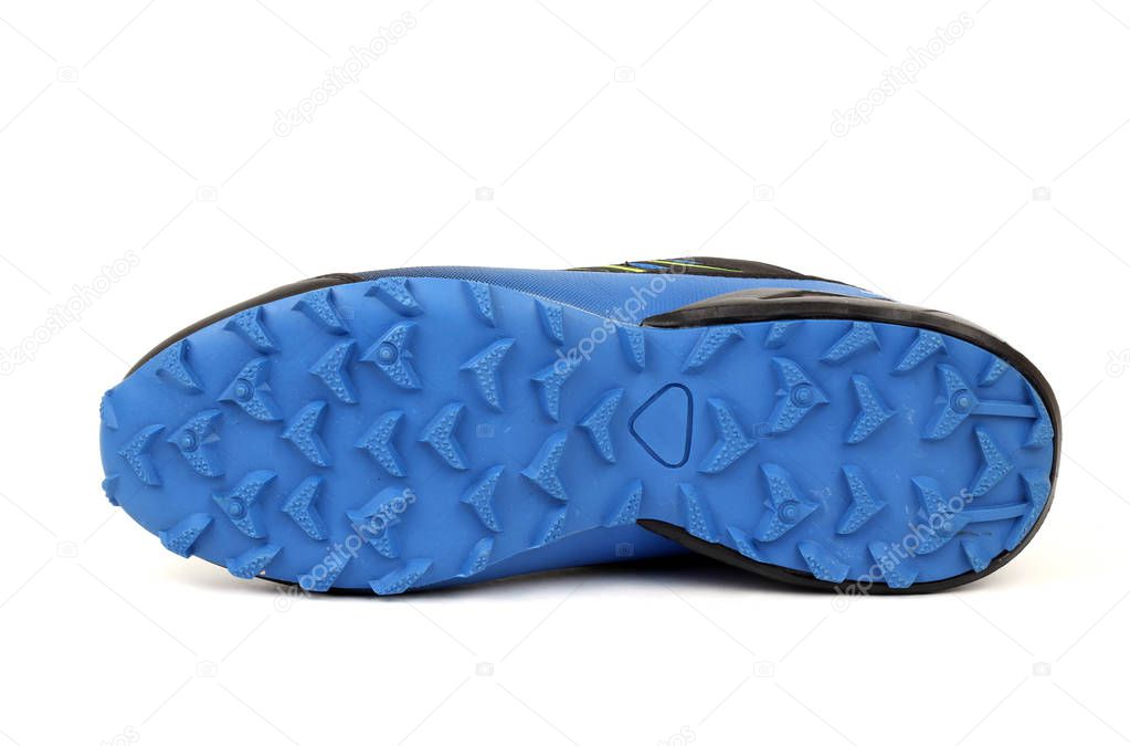 winter shoes soles on white background