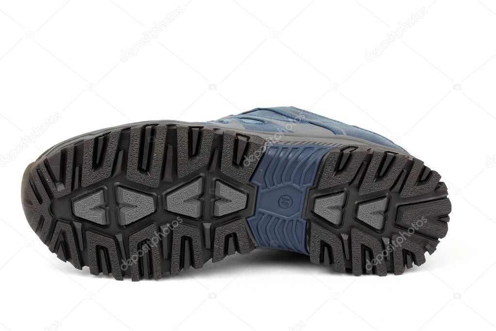winter shoes soles on white background