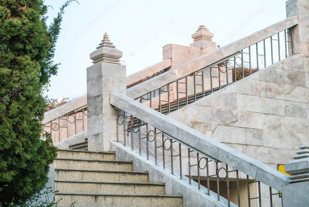 Beautiful marble stone stairs of building