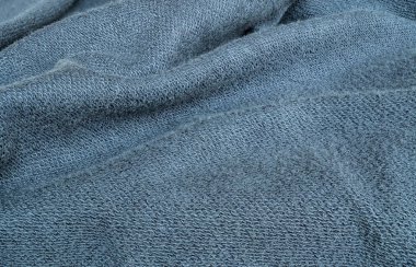 Closeup buruşuk mavi ceket kumaş arka plan