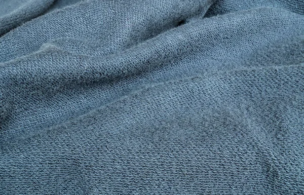 Closeup buruşuk mavi ceket kumaş arka plan