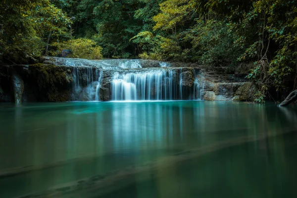 Beautyful Waterfall Nature Season Spring Forest Kanchanaburi Thailand — Stock Photo, Image