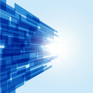 Abtract teknolojik altyapı, mavi cyber kavramı, Sci fi fütüristik arka plan, vektör çizim