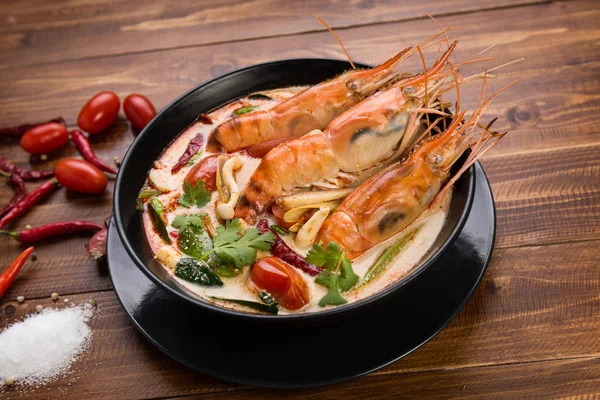 Tom Yum Goong River Garnelen Würzig Saure Suppe Mit Tomaten — Stockfoto