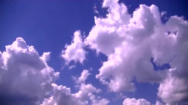 Nubes Cúmulos Flotan Través Del Cielo — Vídeos de Stock