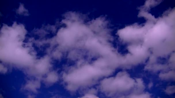 Nubes Cúmulos Flotan Través Del Cielo — Vídeo de stock