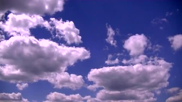 Cumulus Wolken Zweven Door Lucht — Stockvideo