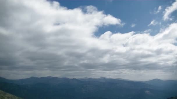 Storm Clouds Colorful Mountains Blue Clouds Float Colorful Mountain Shadows — Stock Video