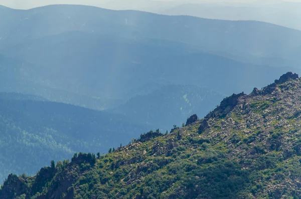 Vue Haute Montagne Nuages Dans Ciel — Photo