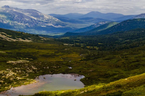 Vue Haute Montagne Nuages Dans Ciel — Photo