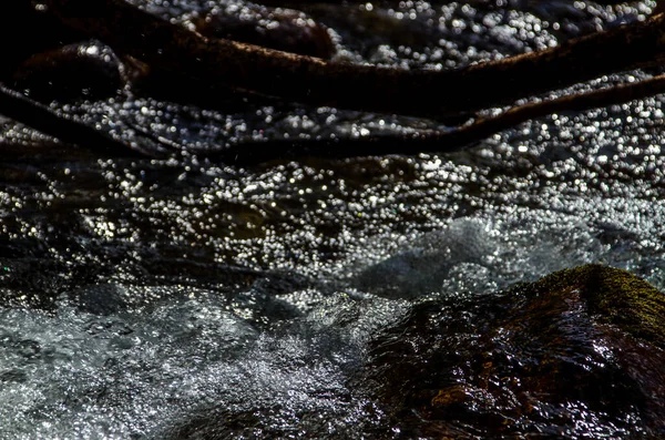 Soie Eau Rivière Montagne Rocheuse Été Rivière Montagne — Photo