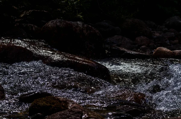 Verano Rocosa Montaña Río Agua Seda Río Montaña —  Fotos de Stock