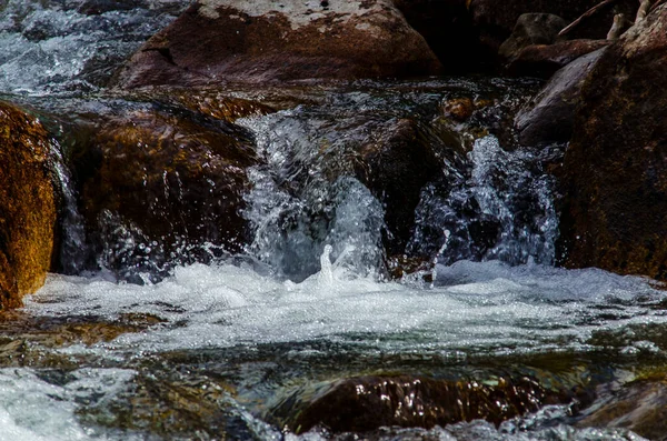 Verano Rocosa Montaña Río Agua Seda Río Montaña —  Fotos de Stock