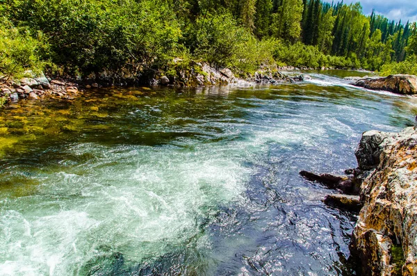 Summer Rocky Mountain River Water Silk Mountain River — Stock Photo, Image