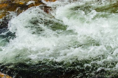 Yazın kayalık dağ nehir suyu ipeği. dağ nehri.