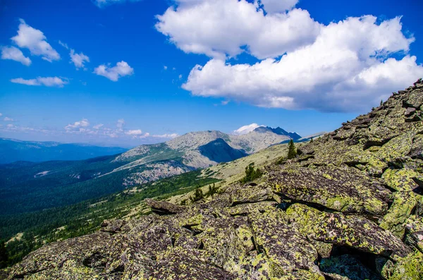 Utsikt Från Högt Berg Moln Skyn — Stockfoto