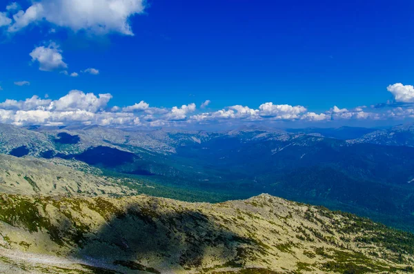 Uitzicht Vanaf Hoge Berg Wolken Lucht — Stockfoto