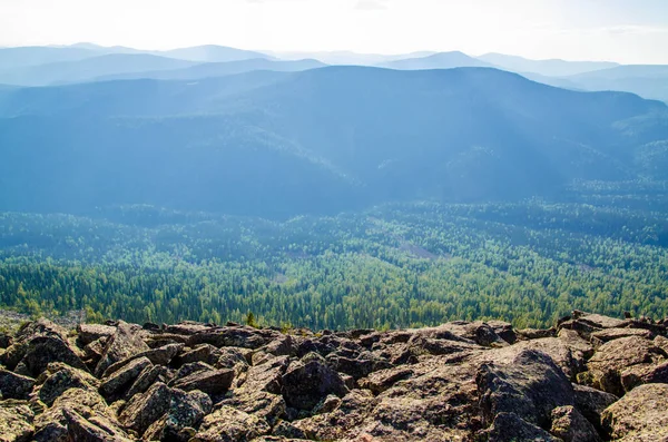 Vue Haute Montagne Nuages Dans Ciel — Photo