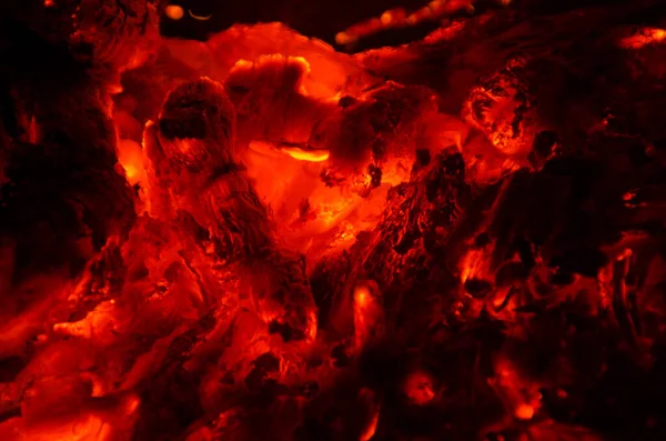 Brasas Queman Fuego Madera Dura — Foto de Stock