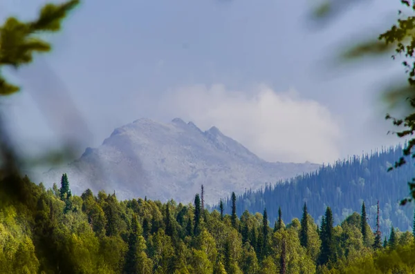 Uitzicht Vanaf Hoge Berg Wolken Lucht — Stockfoto