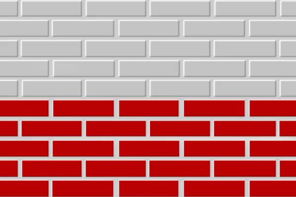 Poland painted flag. Patriotic brick flag illustration background. National flag of Poland