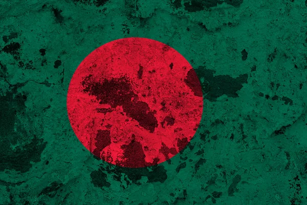 Bangladesh flag on old wall