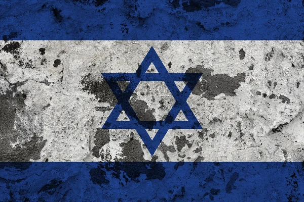 Israel flag on old wall