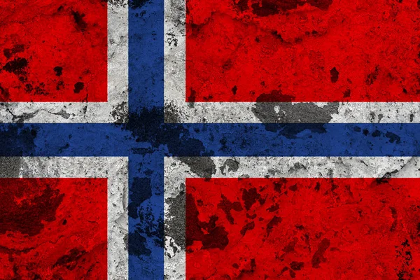 Norway flag on old wall