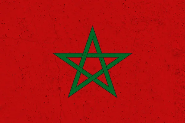 Morocco flag on concrete wall