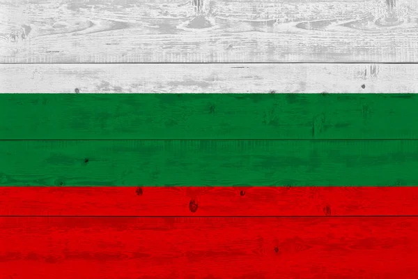 bulgaria flag painted on old wood plank