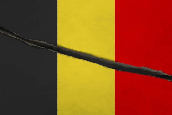 Belgium flag cracked