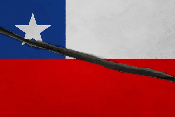 Chile flag cracked