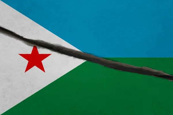 Djibouti flag cracked