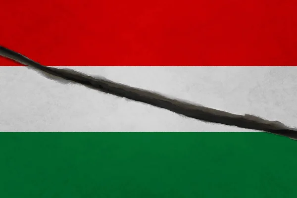 hungary flag cracked