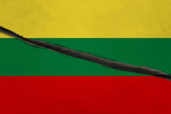 lithuania flag cracked
